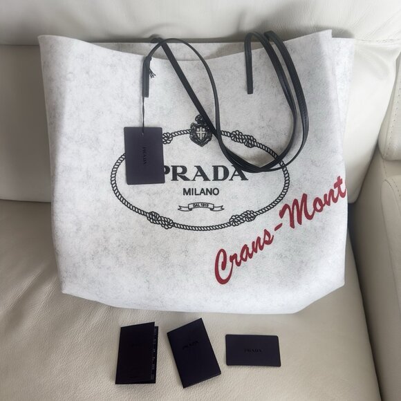 NWT PRADA Tote BAG Grey Felt 100% Authentic - Picture 5 of 12